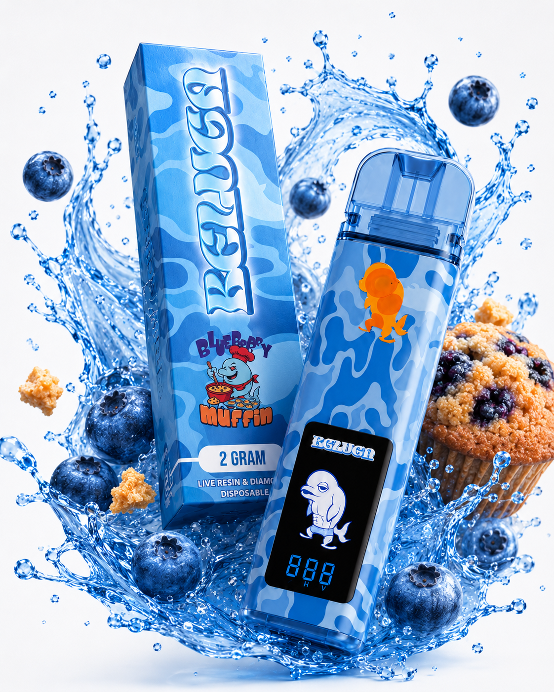 Beluga Broz Blueberry Muffin 2G Disposable | Live Resin Diamond Vape Beluga Broz Blueberry Muffin 2G Disposable | Live Resin Diamond Vape